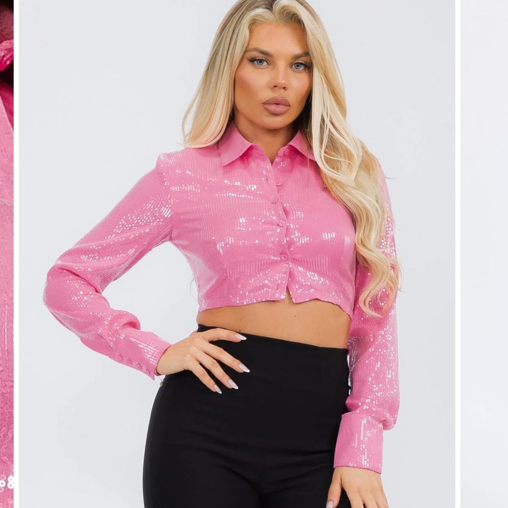 Pink Sequin Top